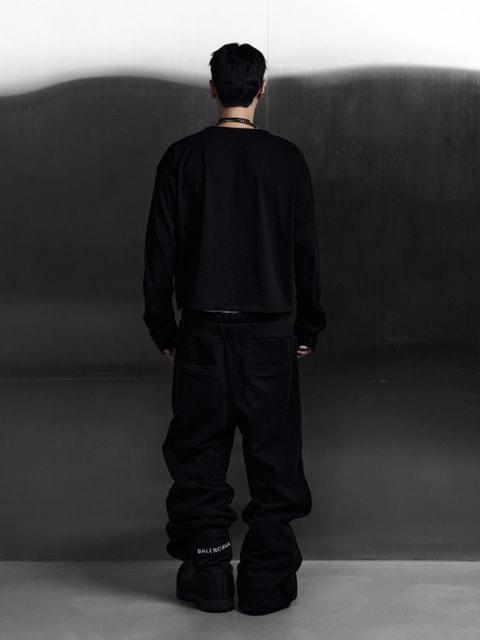 【Rosen Kreuz】EYELET EDGE Set-Up LAYERED SWEAT PANTS