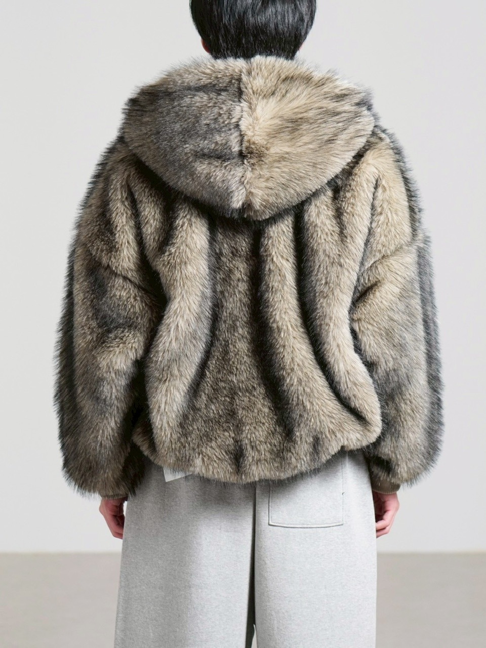 受注制【Chikashitsu +】oversized hooded fur blouson / 【チカシツプラス】オーバーサイズフーデッドファーブルゾン (4color)