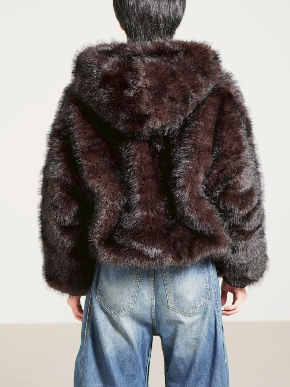 ジャケット・アウター Chikashitsu+oversized hooded fur blouson 受注制【Chikashitsu +】oversized hooded fur blouson
