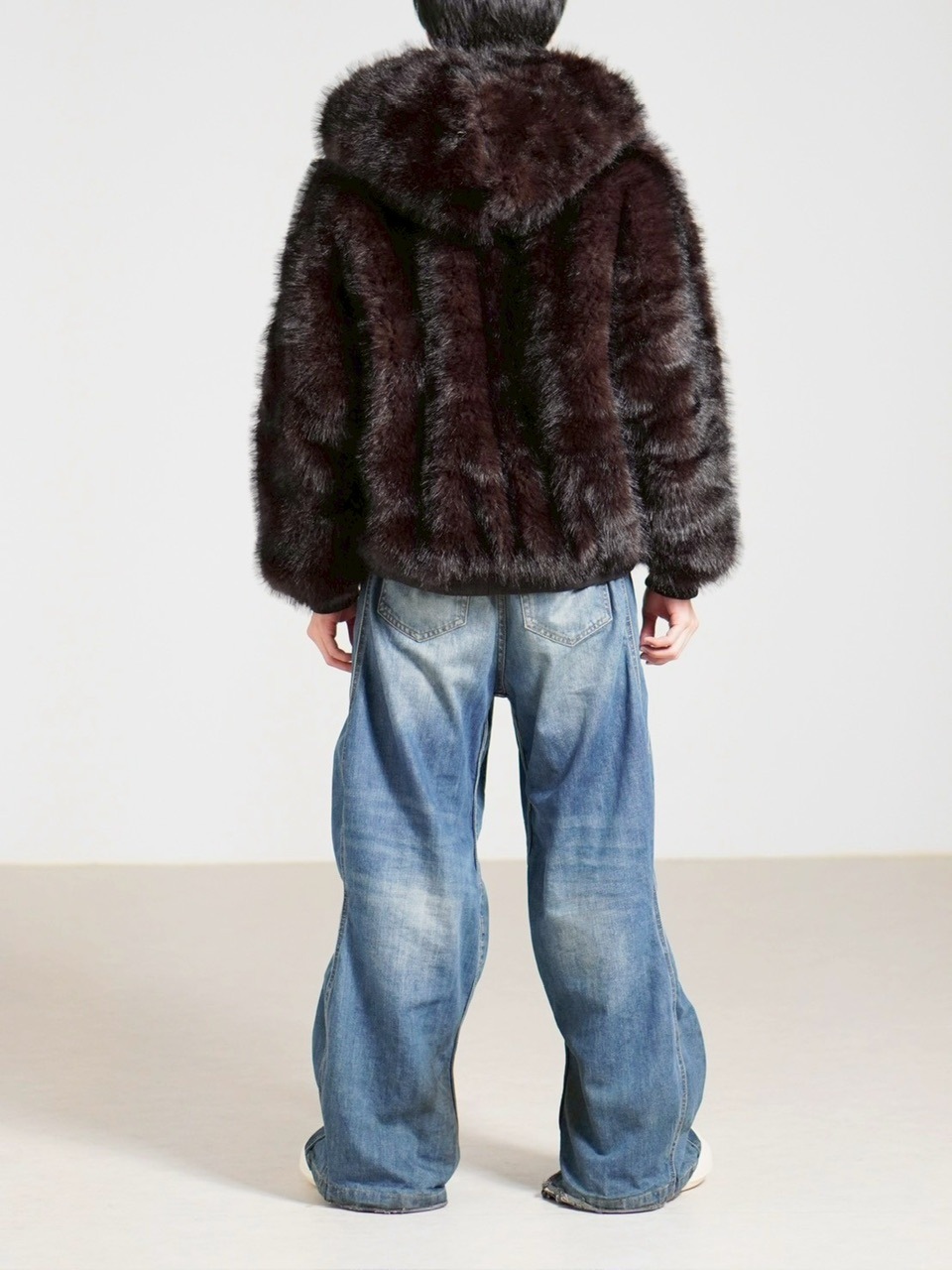 受注制【Chikashitsu +】oversized hooded fur blouson / 【チカシツプラス】オーバーサイズフーデッドファーブルゾン (4color)