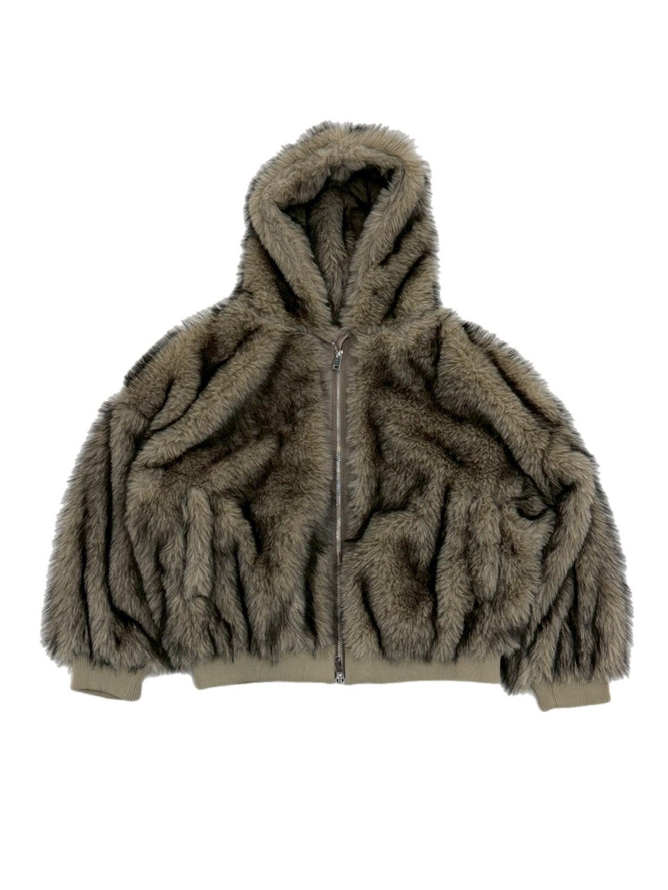受注制【Chikashitsu +】oversized hooded fur blouson