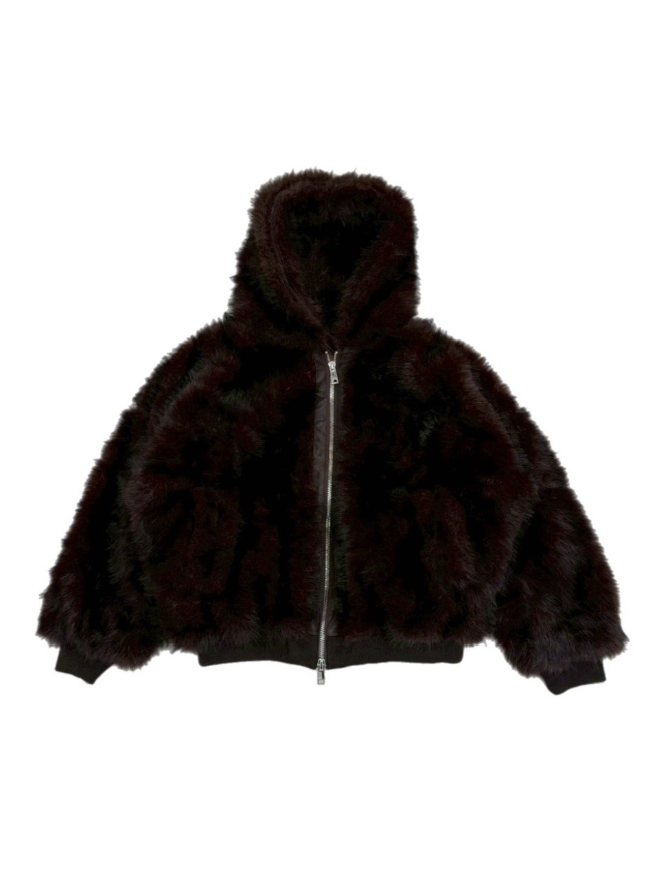 受注制【Chikashitsu +】oversized hooded fur blouson