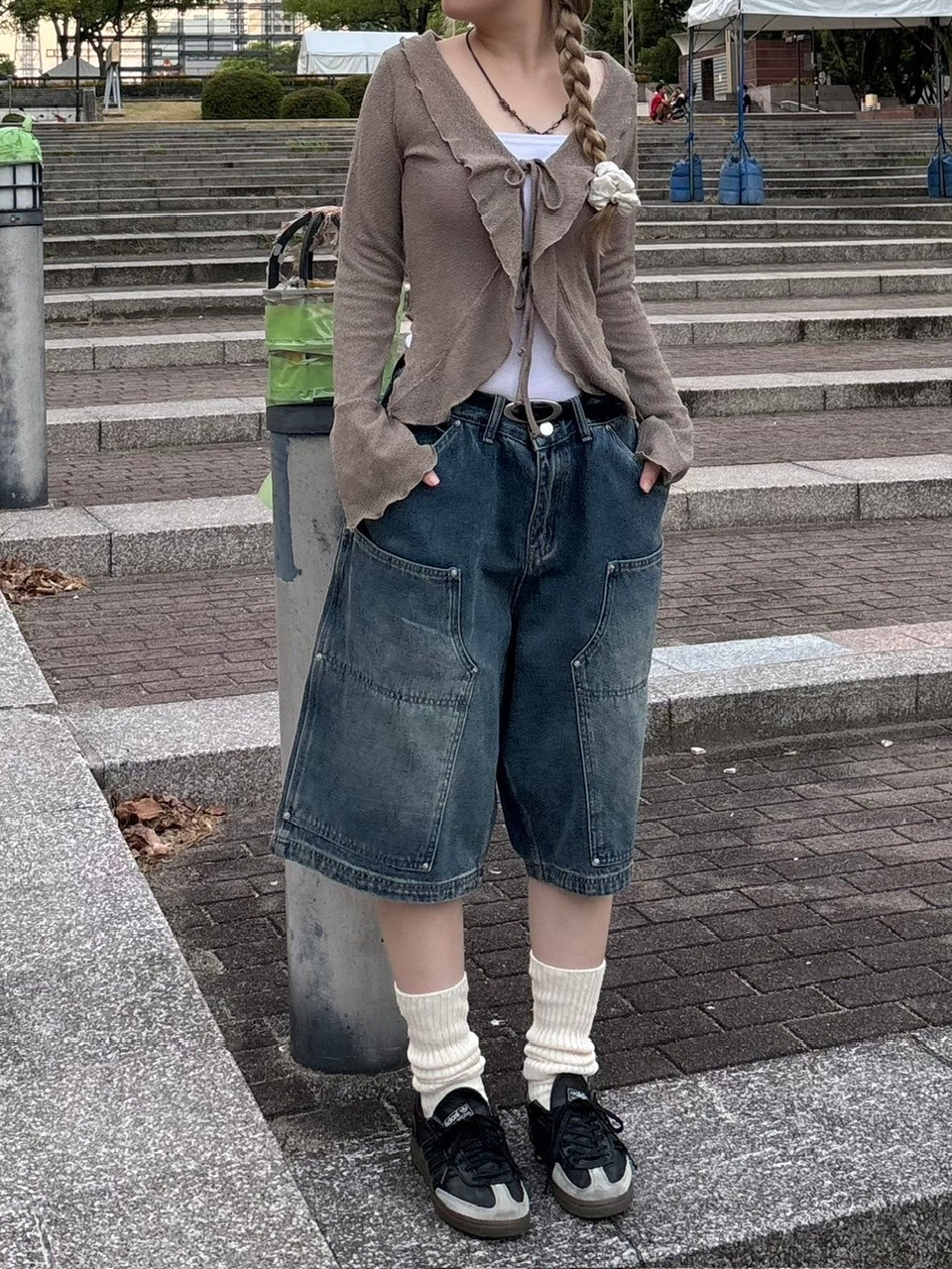 ちぃティ collectif ２点ﾄｯﾌﾟｽ・ﾊﾟﾝﾂ ジョイスアディッド 【Crouka別注色】 ラウンド ワイド デニム