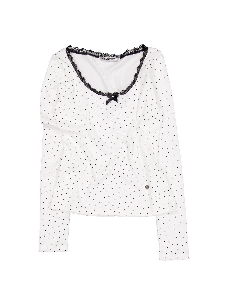 【SETUP-EXE】韓国人気★TINY STAR LACE TOP SETUP‐EXE】TINY STAR LACE TOP | OUR BRAND,SETUP-EXE