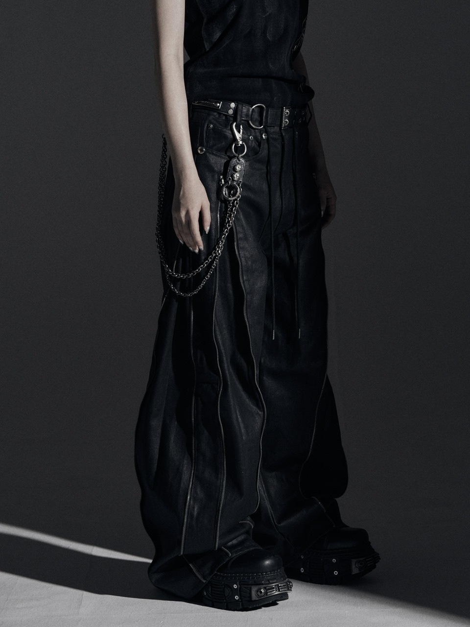 Rosen Kreuz】ZIP WIDE BAGGY PANTS | OUR BRAND,Rosen Kreuz