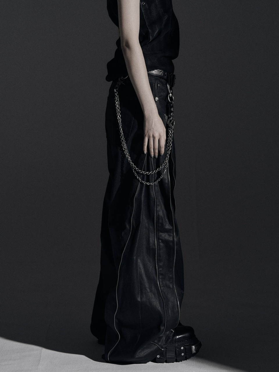 Rosen Kreuz】ZIP WIDE BAGGY PANTS | OUR BRAND,Rosen Kreuz