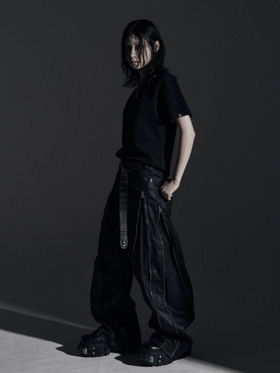 パンツ Rosen Kreuz zip wide baggy pants 2 Rosen Kreuz】ZIP WIDE BAGGY PANTS | OUR BRAND,Rosen Kreuz