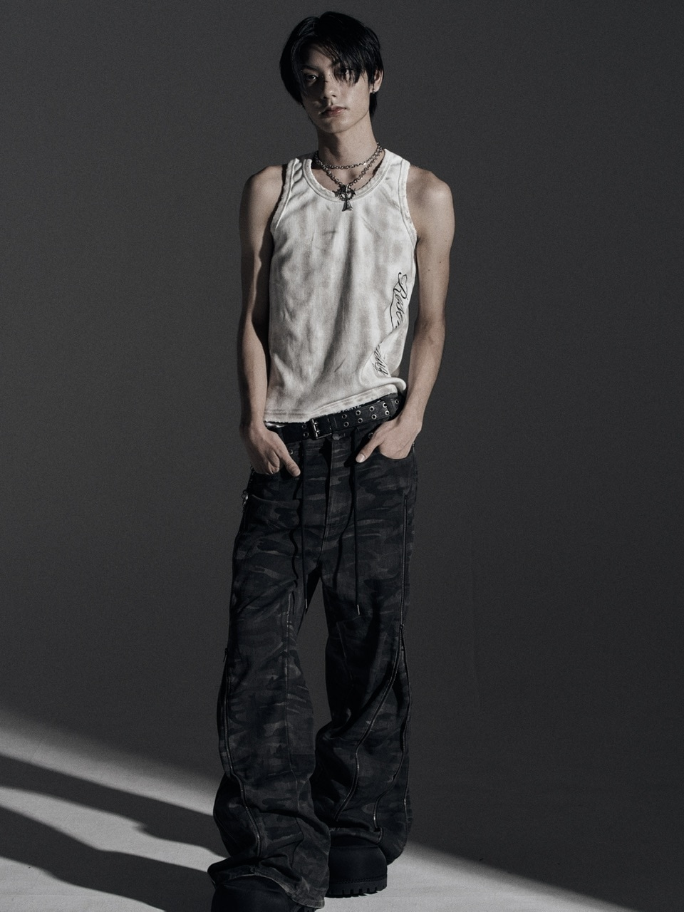 Rosen Kreuz】side zip belt flare pants | OUR BRAND,Rosen