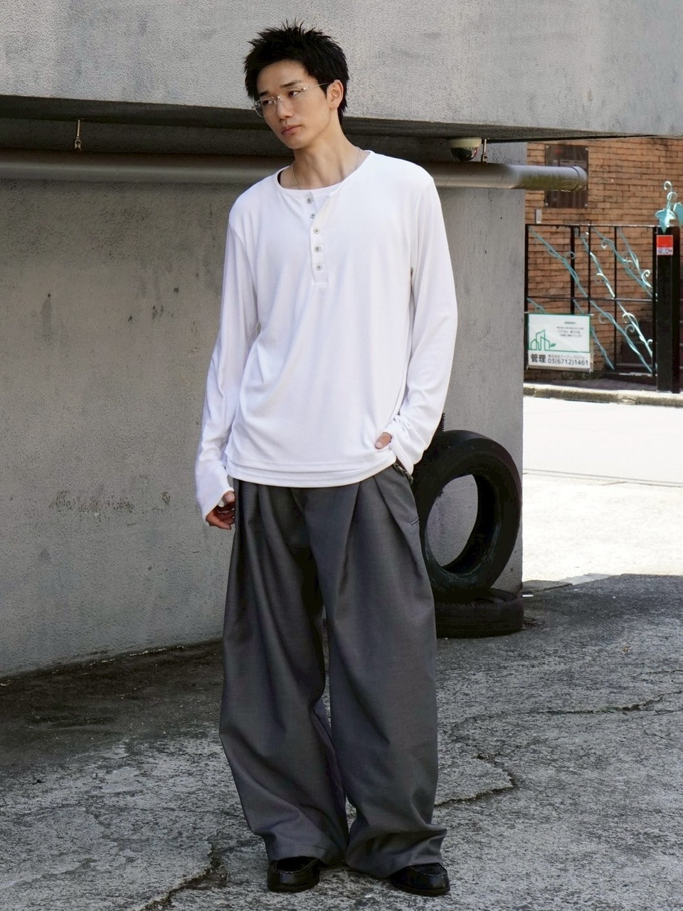 Ka na ta henry cut saw 長袖 サイズ1 ヘンリーネック 大阪店WEB限定【Chikashitsu +】layered henry neck long sleeve