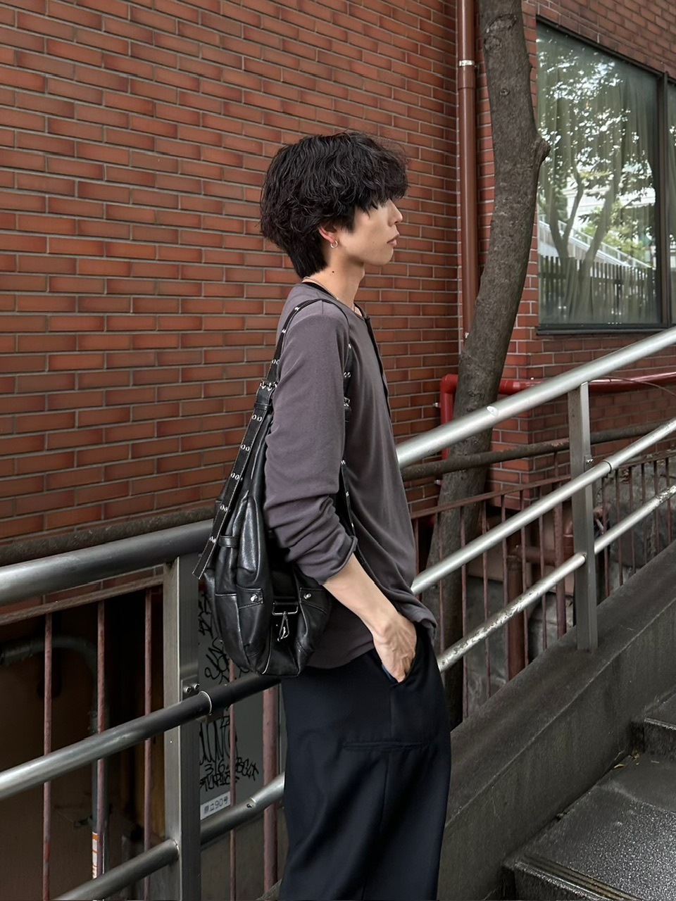 大阪店WEB限定【Chikashitsu +】layered henry neck long sleeve