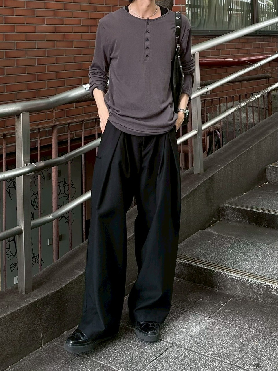 OUR LEGACY Bailon Sweatshirt 46 ヘンリーネック Our Legacy - Ballon Ribbed Cotton-Jersey Sweatshirt - Black