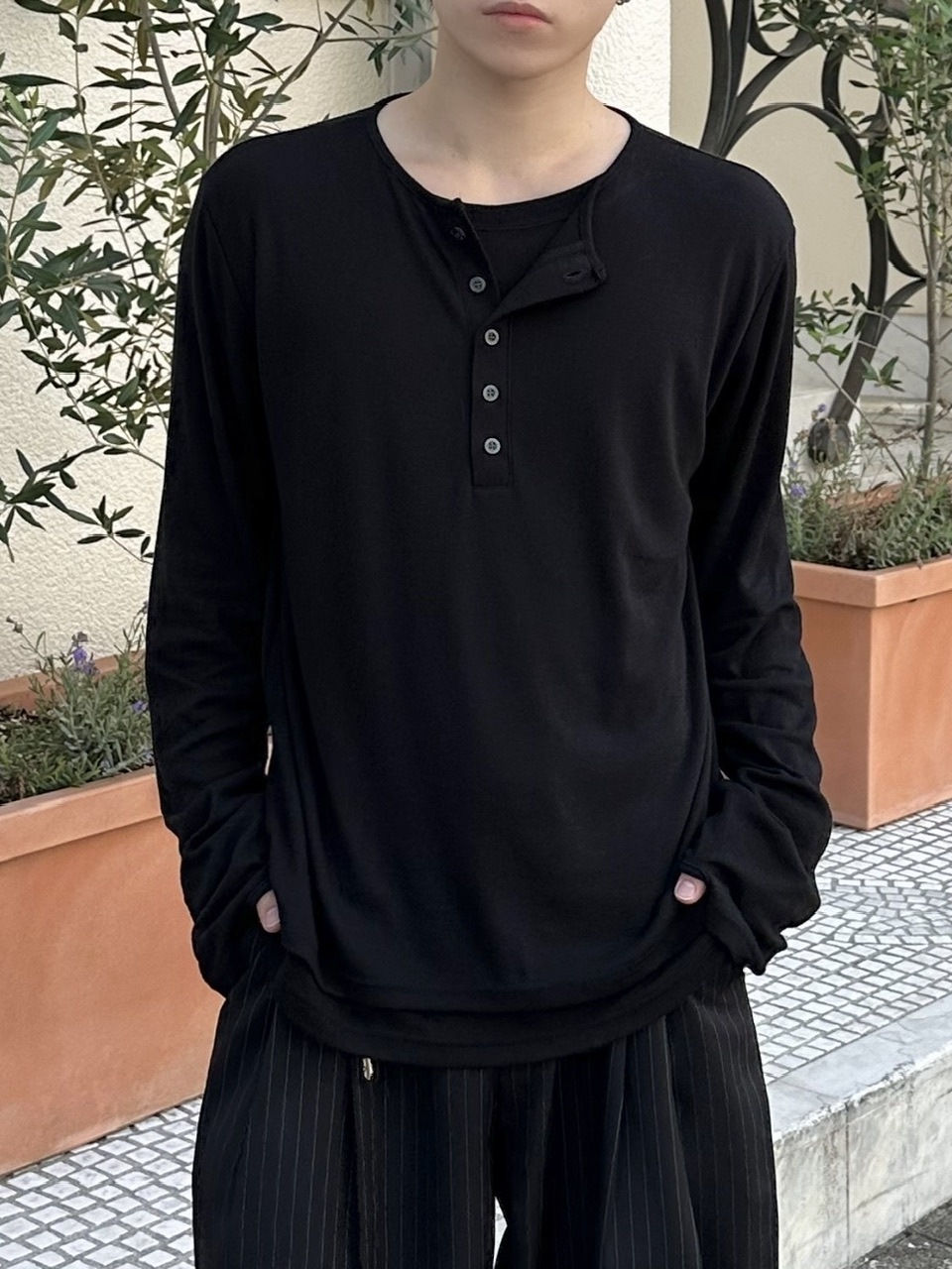 kizukiブラック ヘンリーネック kizukiブラック ヘンリーネック kizuki ヘンリー