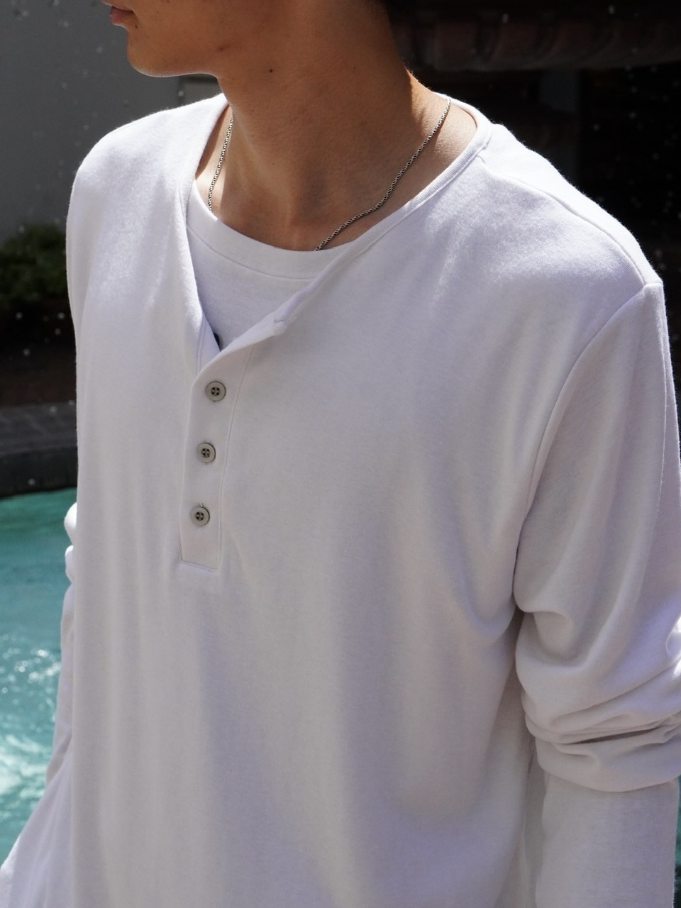 大阪店WEB限定【Chikashitsu +】layered henry neck long sleeve