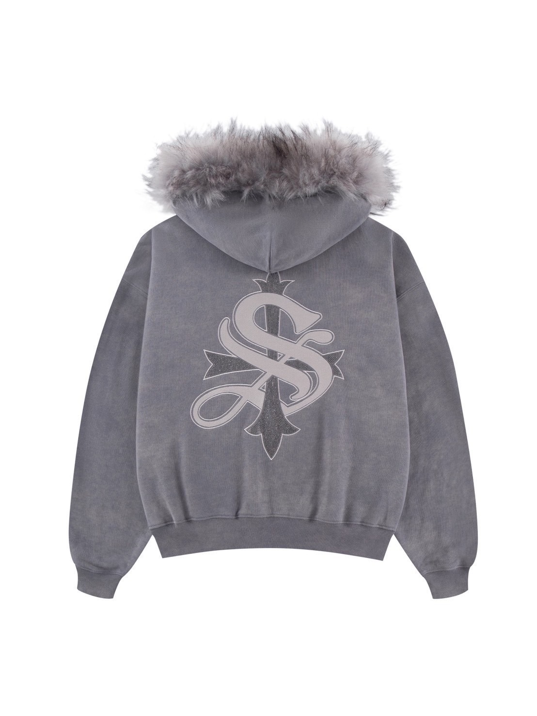 ジップフーディ Faux Fur Cross Zip Hoodie SUPPLIER】FAUX FUR CROSS ZIP HOODIE / 【サプライヤー】バック