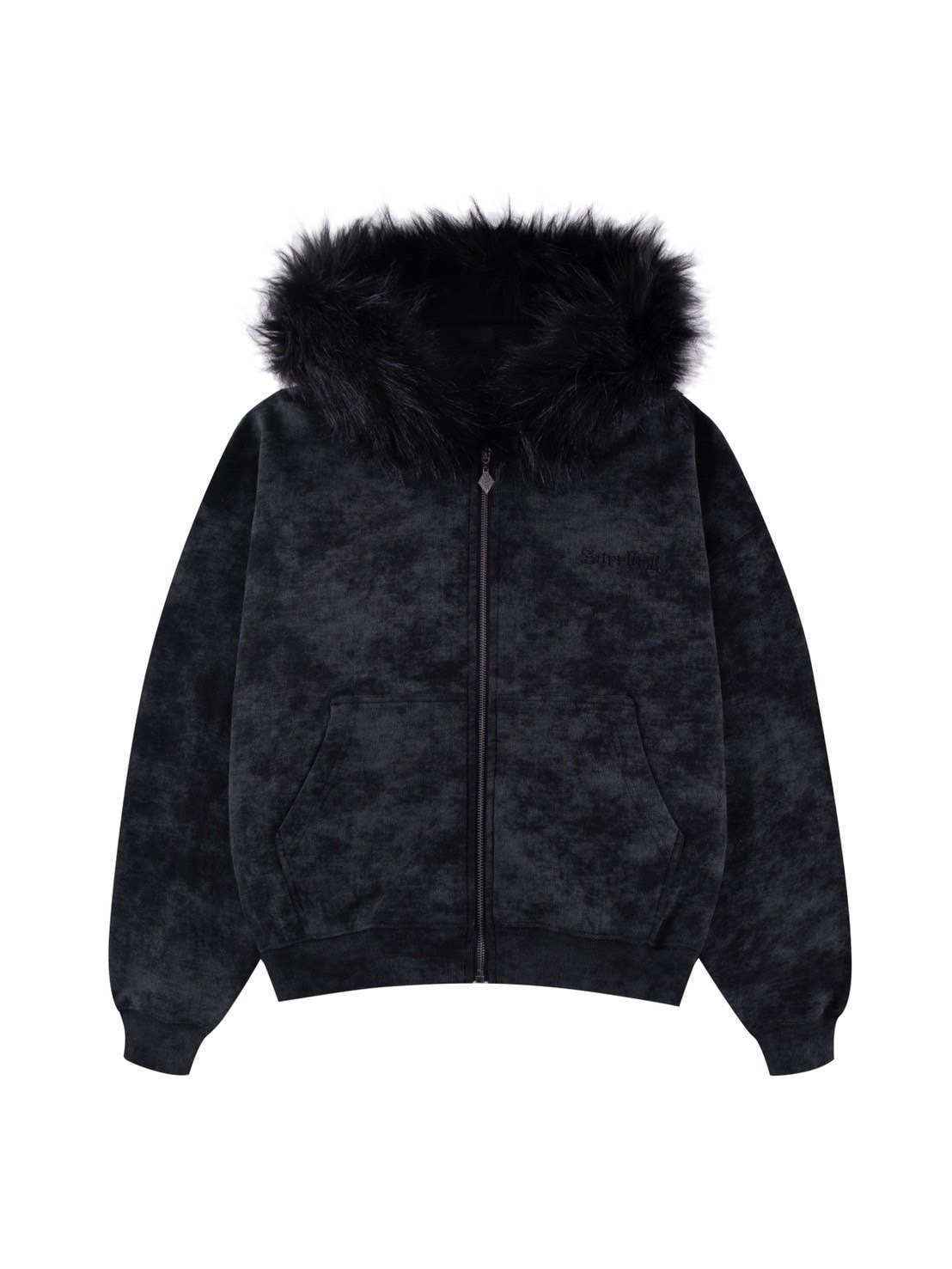 SUPPLIER】FAUX FUR CROSS ZIP HOODIE / 【サプライヤー】バック