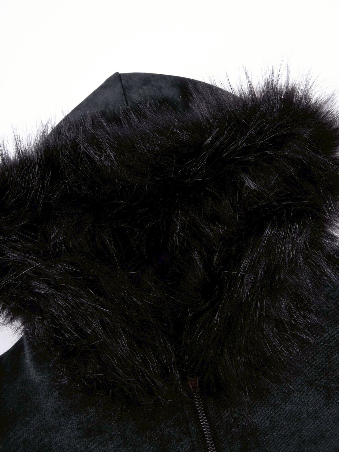 SUPPLIER】FAUX FUR CROSS ZIP HOODIE / 【サプライヤー】バックロゴ