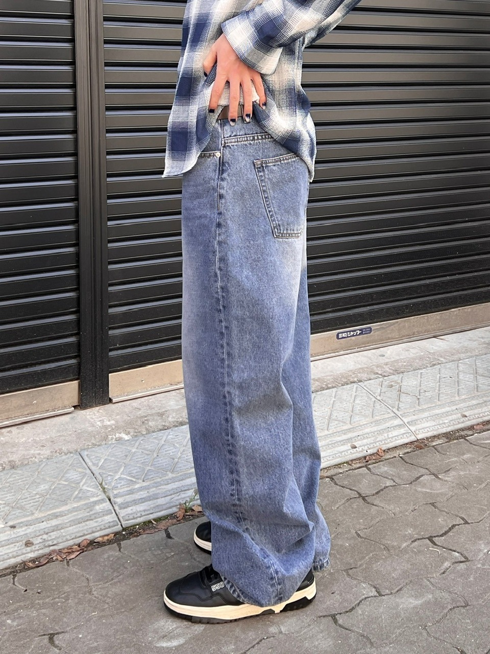 WEB限定受注制【Chikashitsu +】vintage color wash wide denim pants (3color)