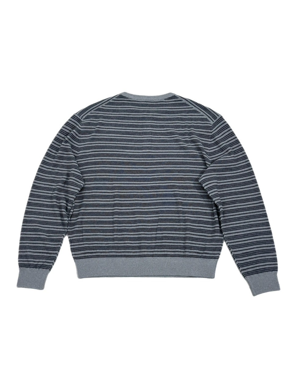 受注制【Chikashitsu +】cropped henry neck border knit