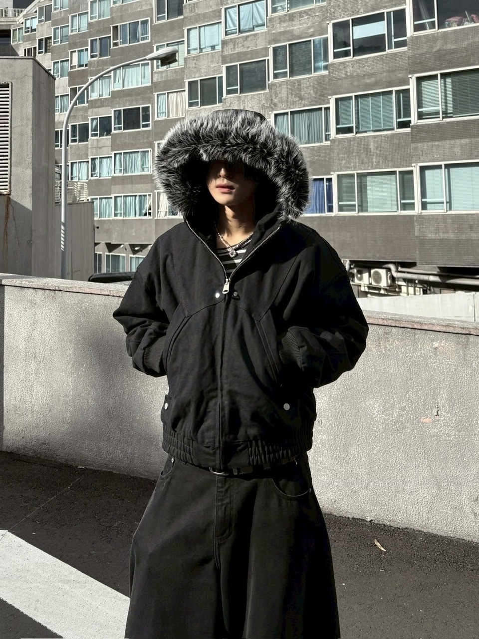 受注制【youll】cropped fur hooded blouson | OUR BRAND,youll