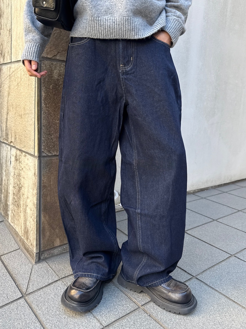 東京店WEB限定受注制【Chikashitsu +】balloon wide denim pants / 【チカシツプラス】バルーンワイドデニムパンツ (2color)