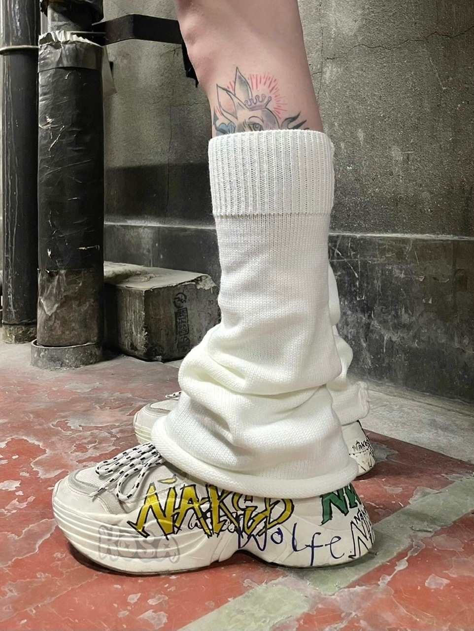 受注制【Never mind the XU】flare leg warmer (4color) / 【ネバー