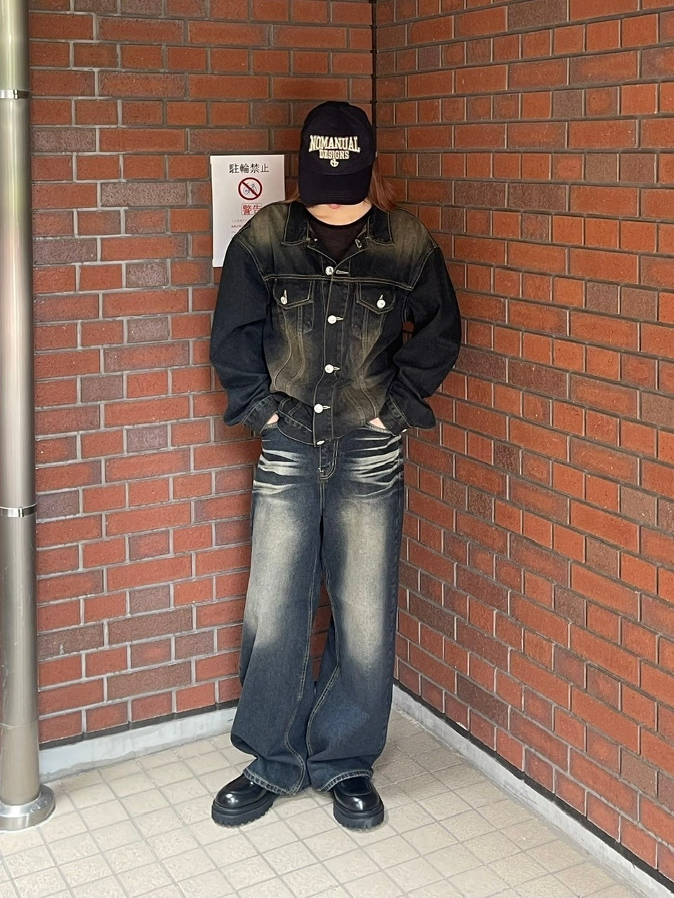受注制【Chikashitsu +】vintage wash denim jacket 2 (2color)