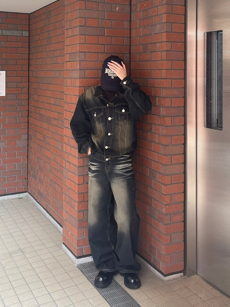 受注制【Chikashitsu +】vintage wash denim jacket 2 (2color)