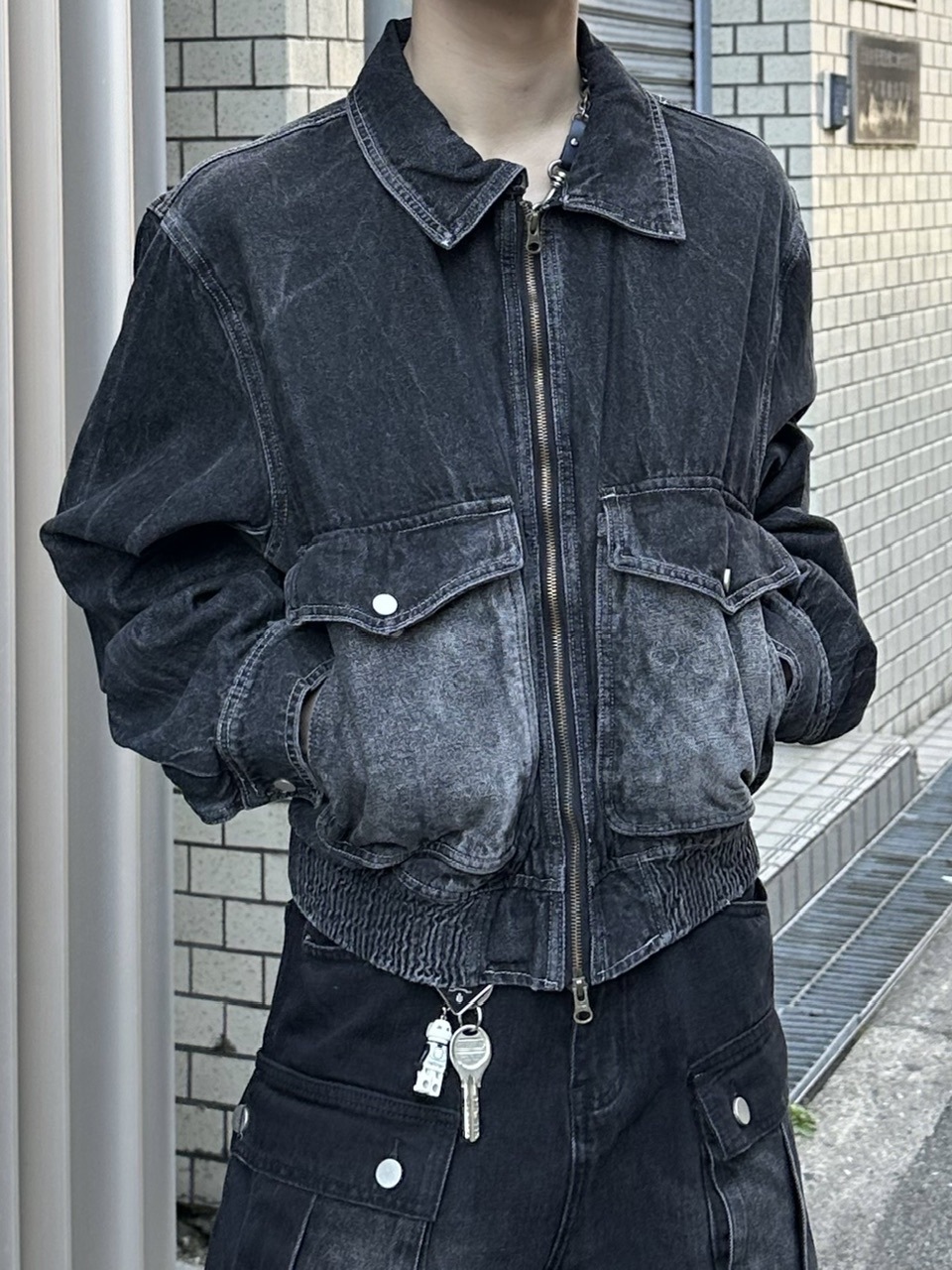 大阪店WEB限定受注制【Chikashitsu +】vintage wash cropped
