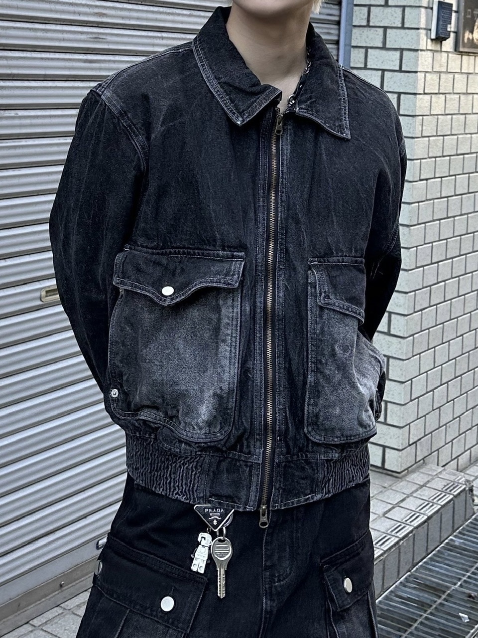 大阪店WEB限定受注制【Chikashitsu +】vintage wash cropped