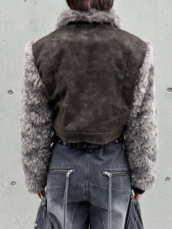 【Never mind the XU】suede fur jacket (2color)