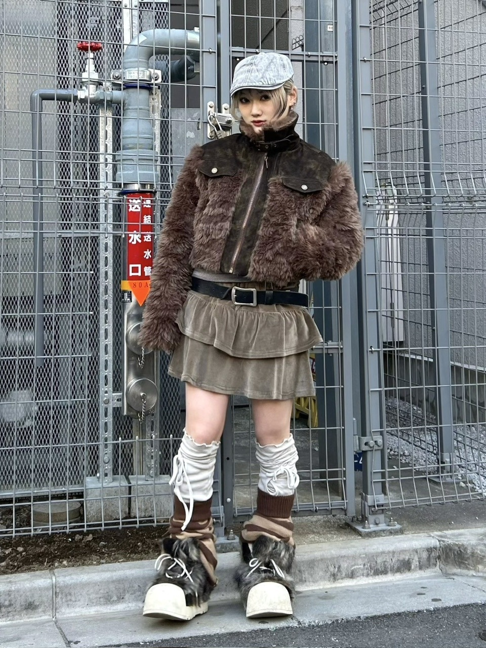 【Never mind the XU】suede fur jacket (2color)