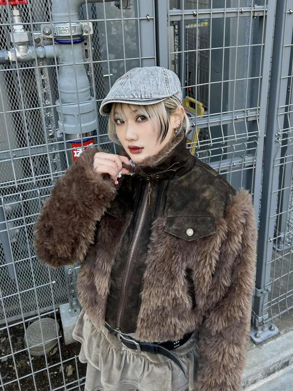 【Never mind the XU】suede fur jacket (2color)