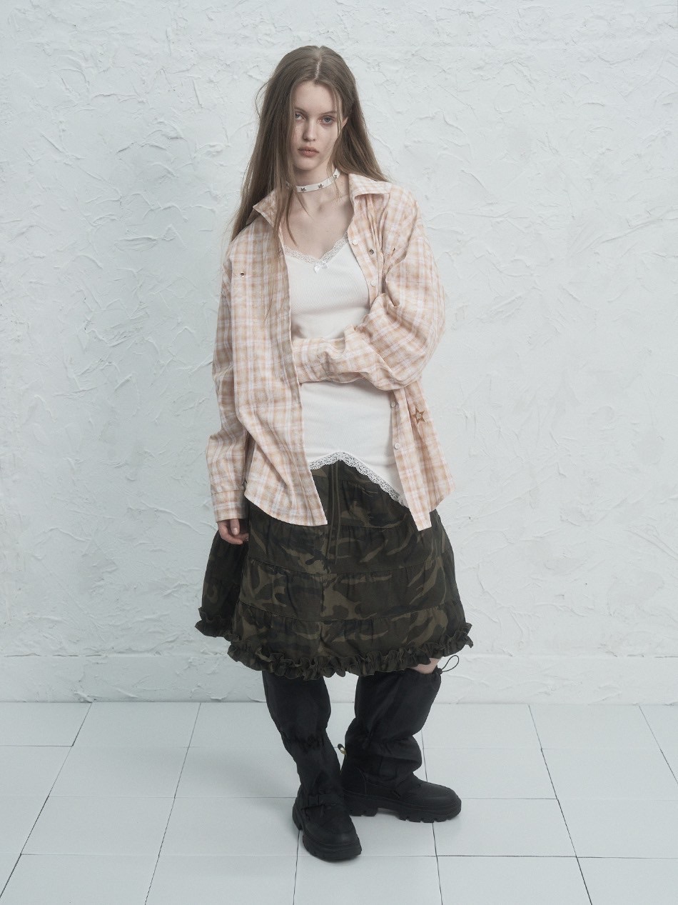 ★ SETUP-EXE★ FRILL CANCAN SKIRT WHITE 25SPRING029EXE SETUP‐EXE】FRILL CANCAN SKIRT | OUR BRAND,SETUP-EXE