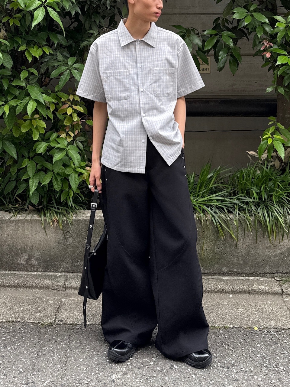 受注制【Chikashitsu +】shadow check shirt (2color)