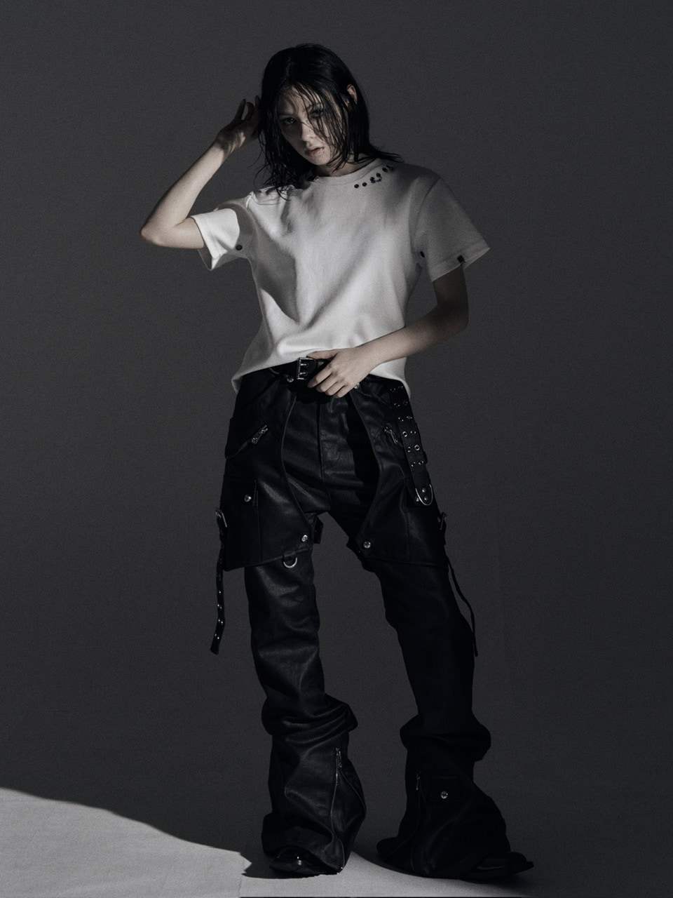 Rosen Kreuz】SIDE BELT DOCKING FLARE PANTS | OUR BRAND,Rosen