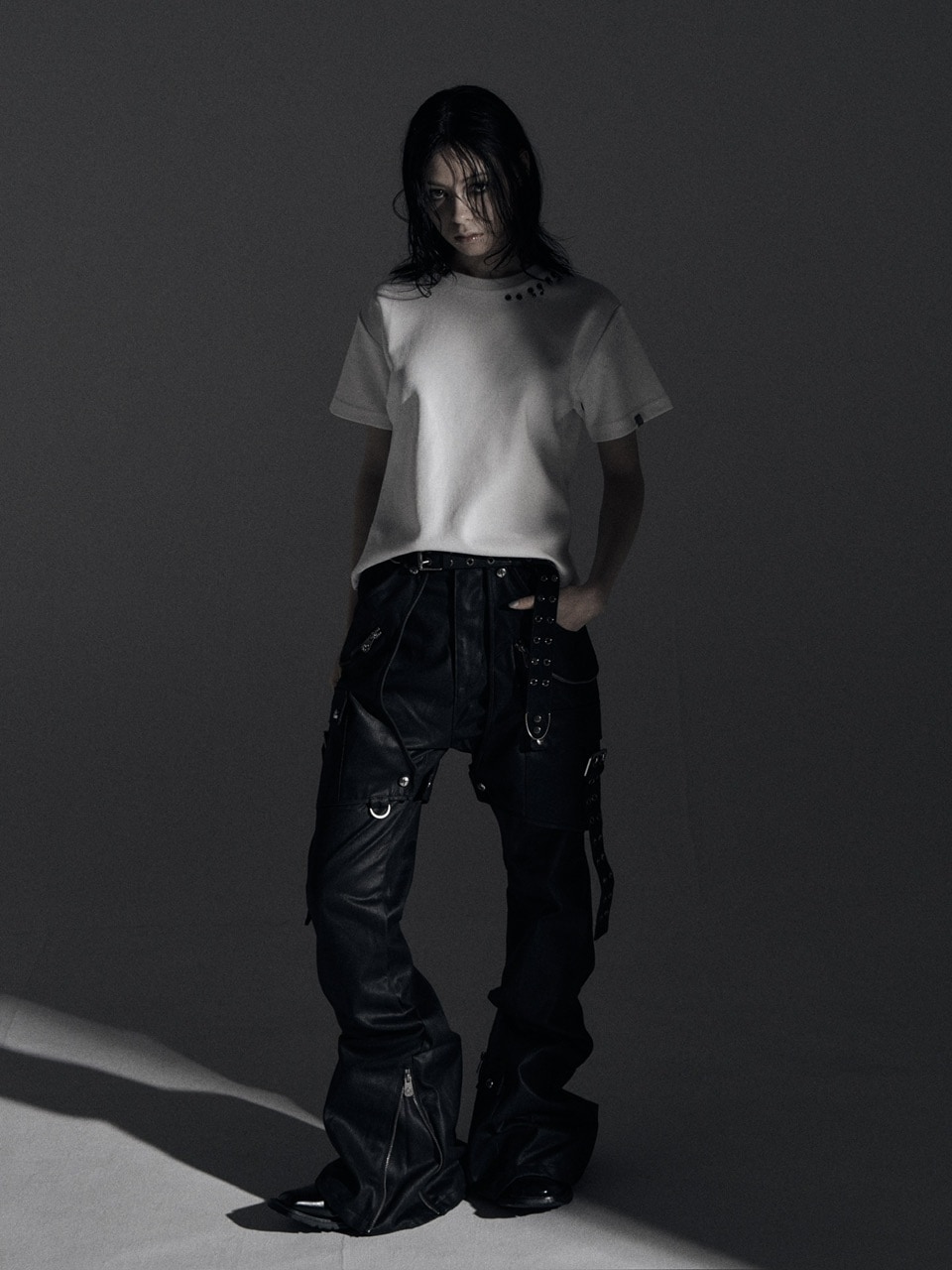 Rosen Kreuz】SIDE BELT DOCKING FLARE PANTS | OUR BRAND,Rosen