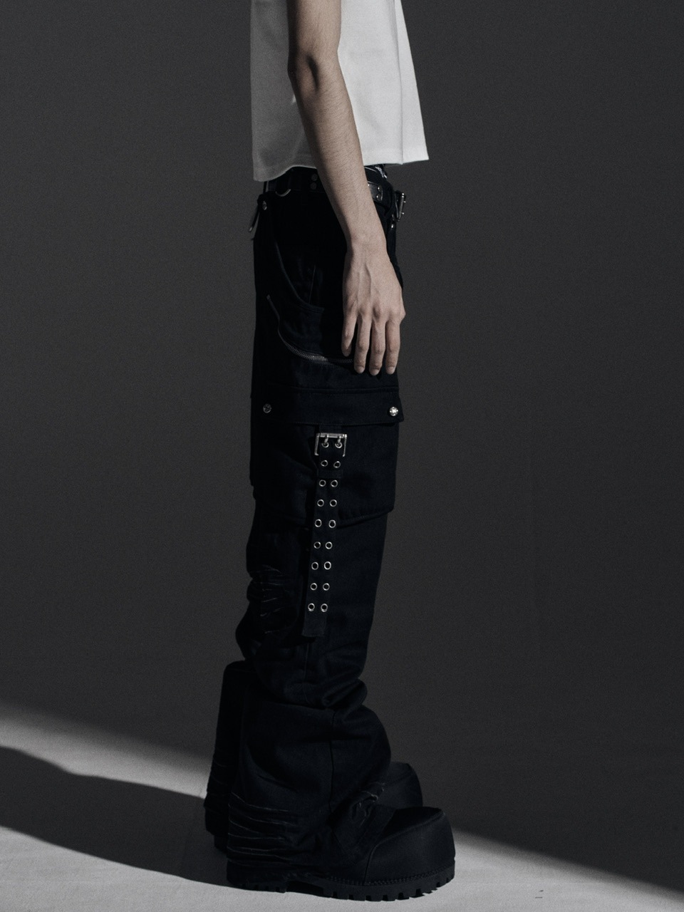 パンツ Rosen Kreuz side zip belt flare pants Rosen Kreuz】side zip belt flare pants | OUR BRAND,Rosen