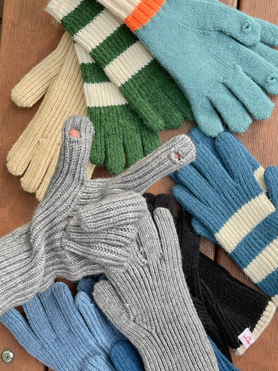 受注制【Chikashitsu +】border hand warmer (2color)