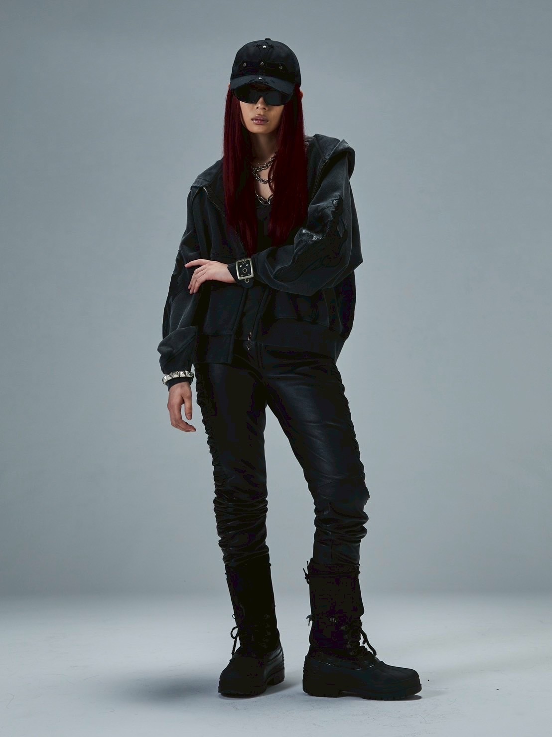 SUPPLIER】DAGGER LEATHER PATCH ZIP HOODIE / 【サプライヤー】クロス