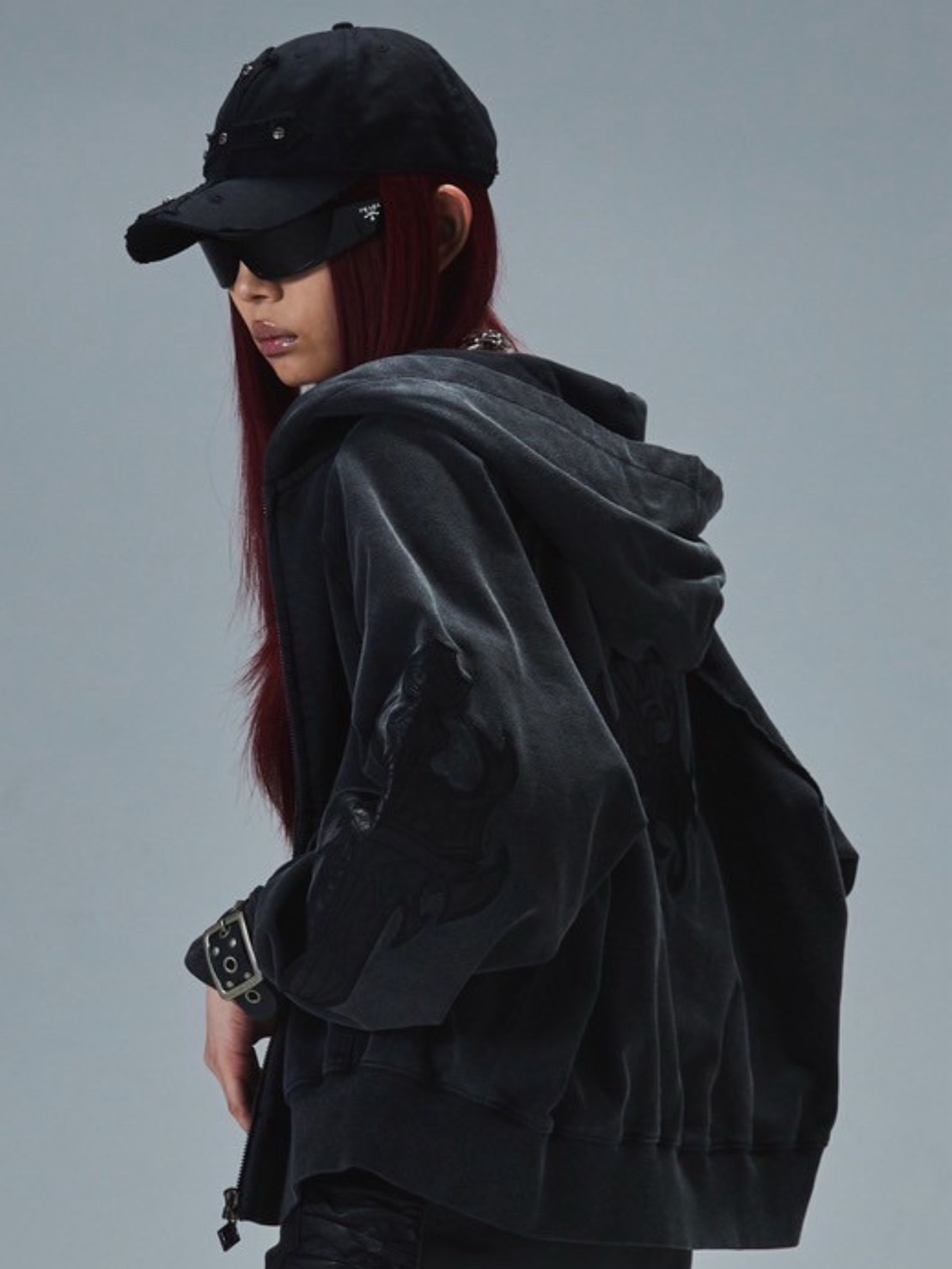 SUPPLIER】DAGGER LEATHER PATCH ZIP HOODIE / 【サプライヤー】クロス