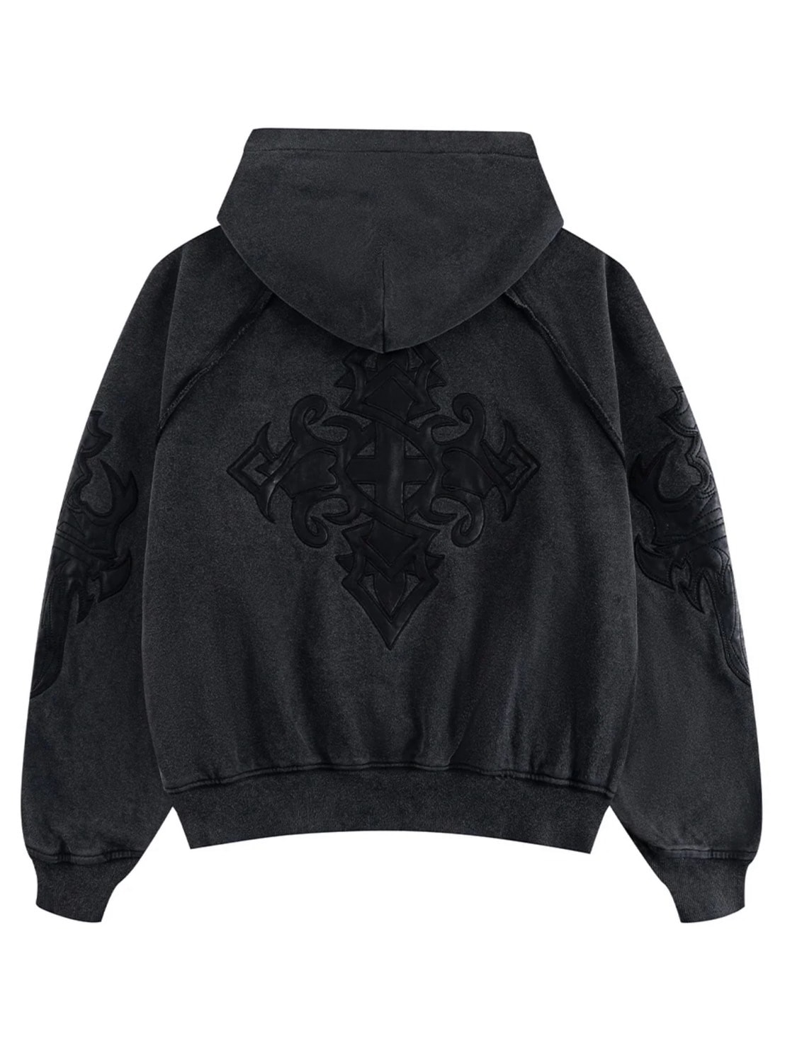 SUPPLIER】DAGGER LEATHER PATCH ZIP HOODIE / 【サプライヤー】クロス