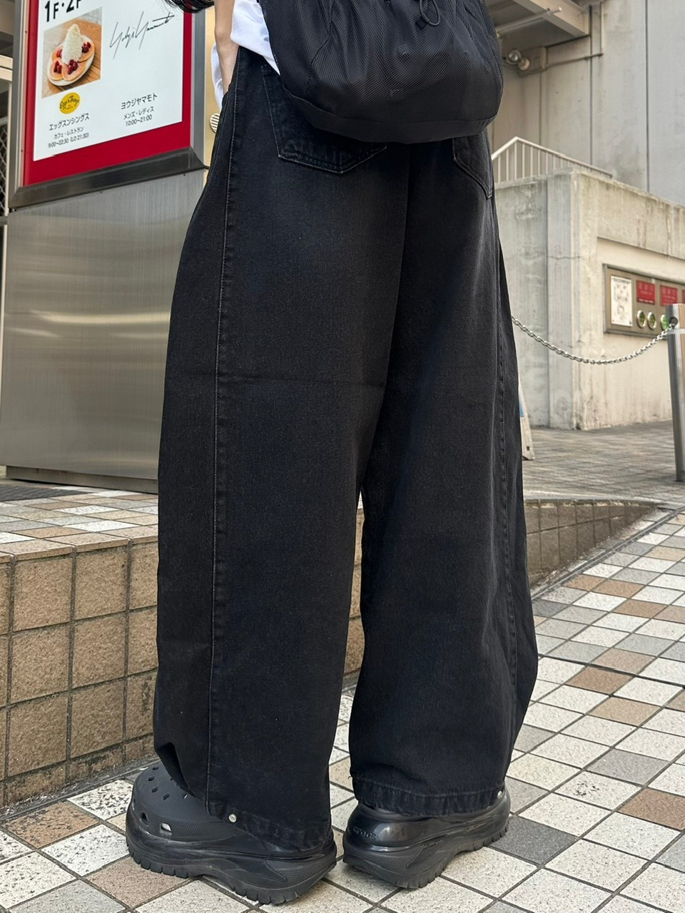 【Chikashitsu +】snap button denim pants (2color)