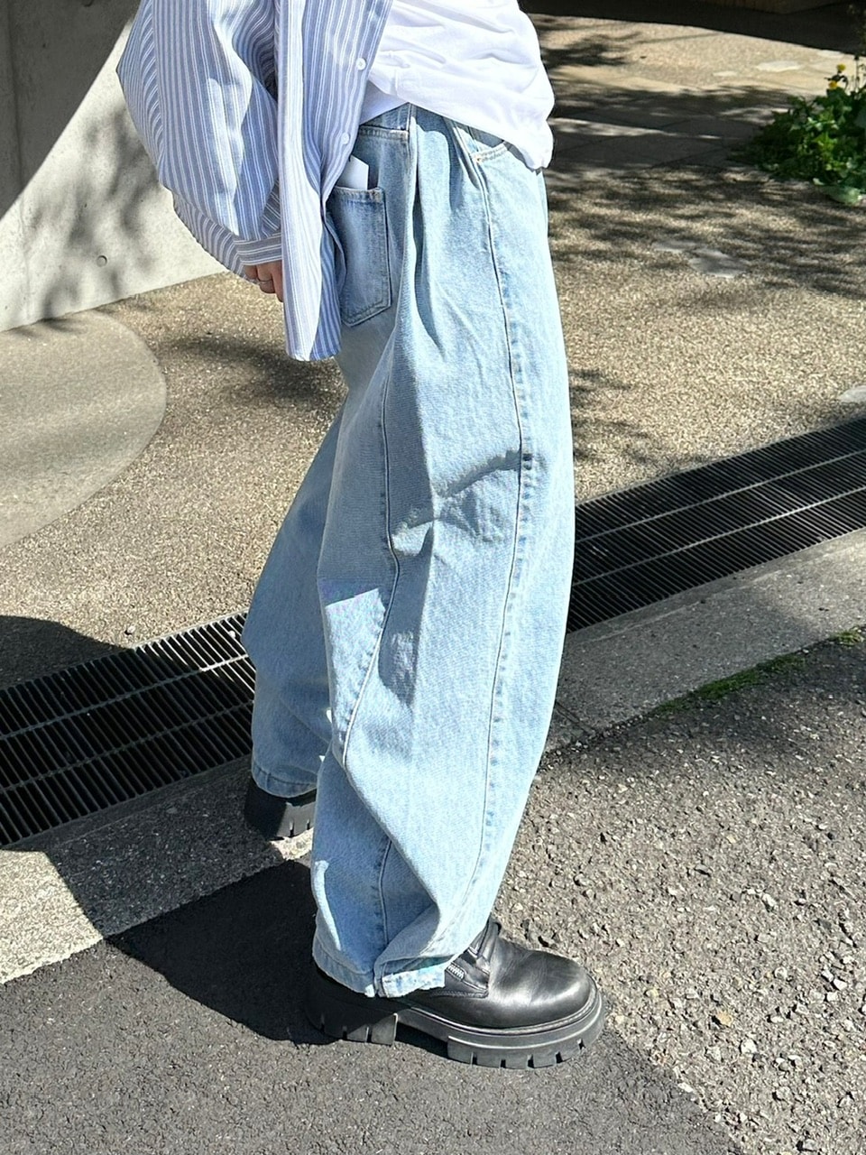 [COLN] inform snap jeans (2color) デニムパンツ 受注制【Chikashitsu +】snap button denim pants (2color