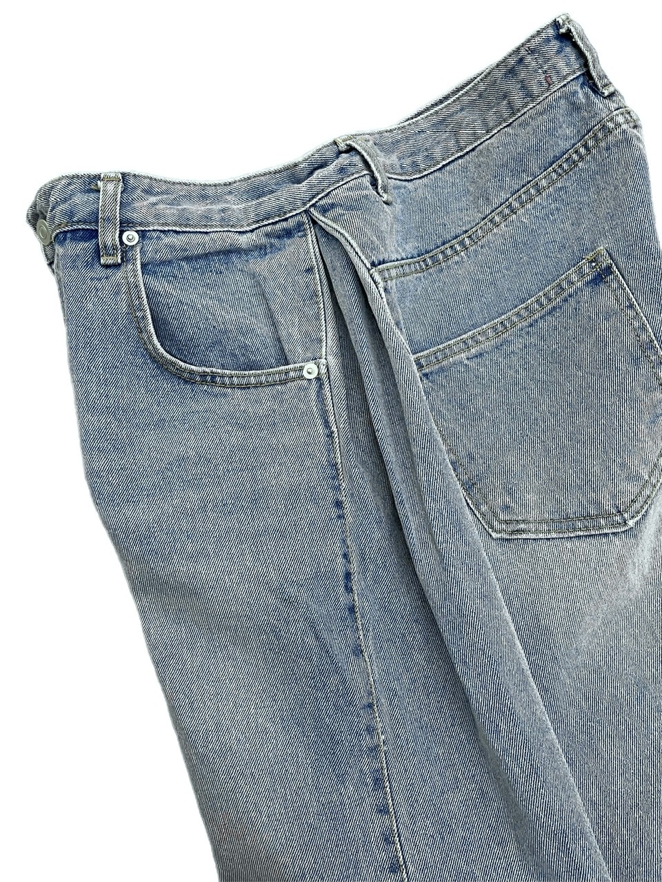 【Chikashitsu +】snap button denim pants (2color)