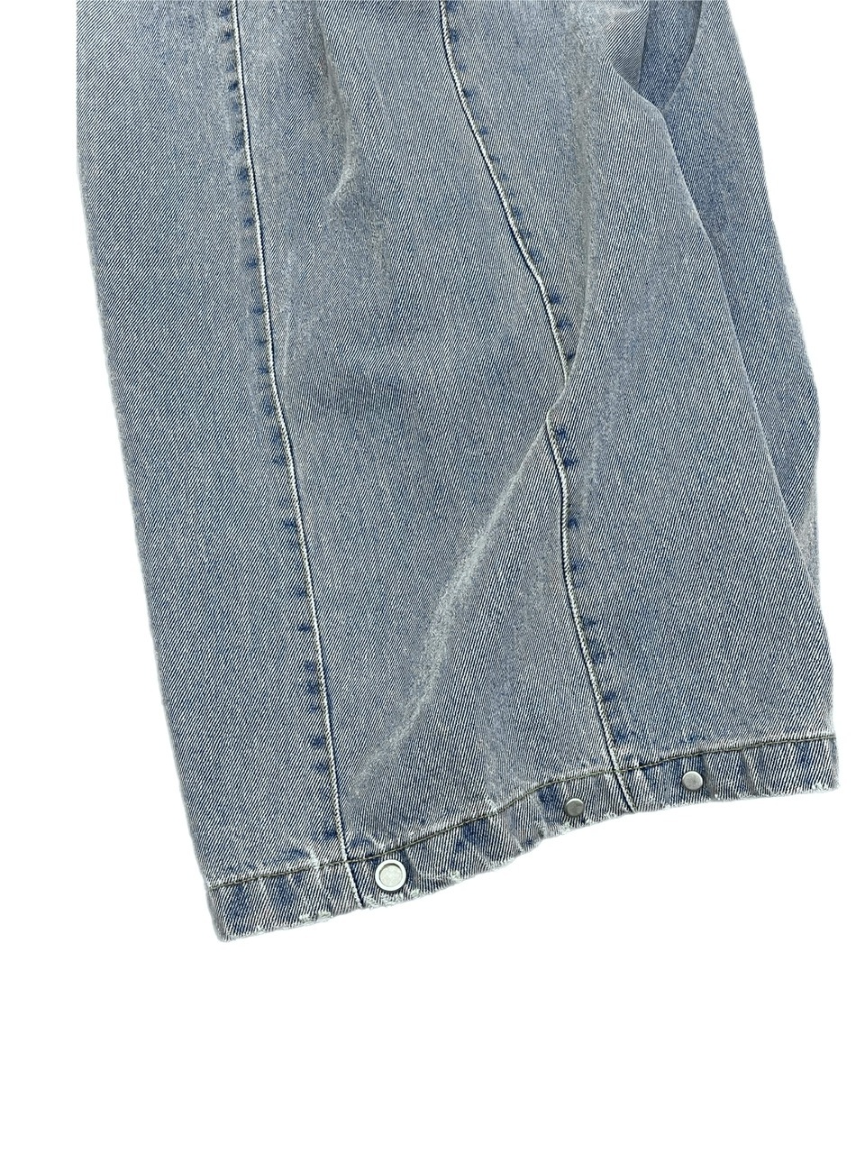 【Chikashitsu +】snap button denim pants (2color)