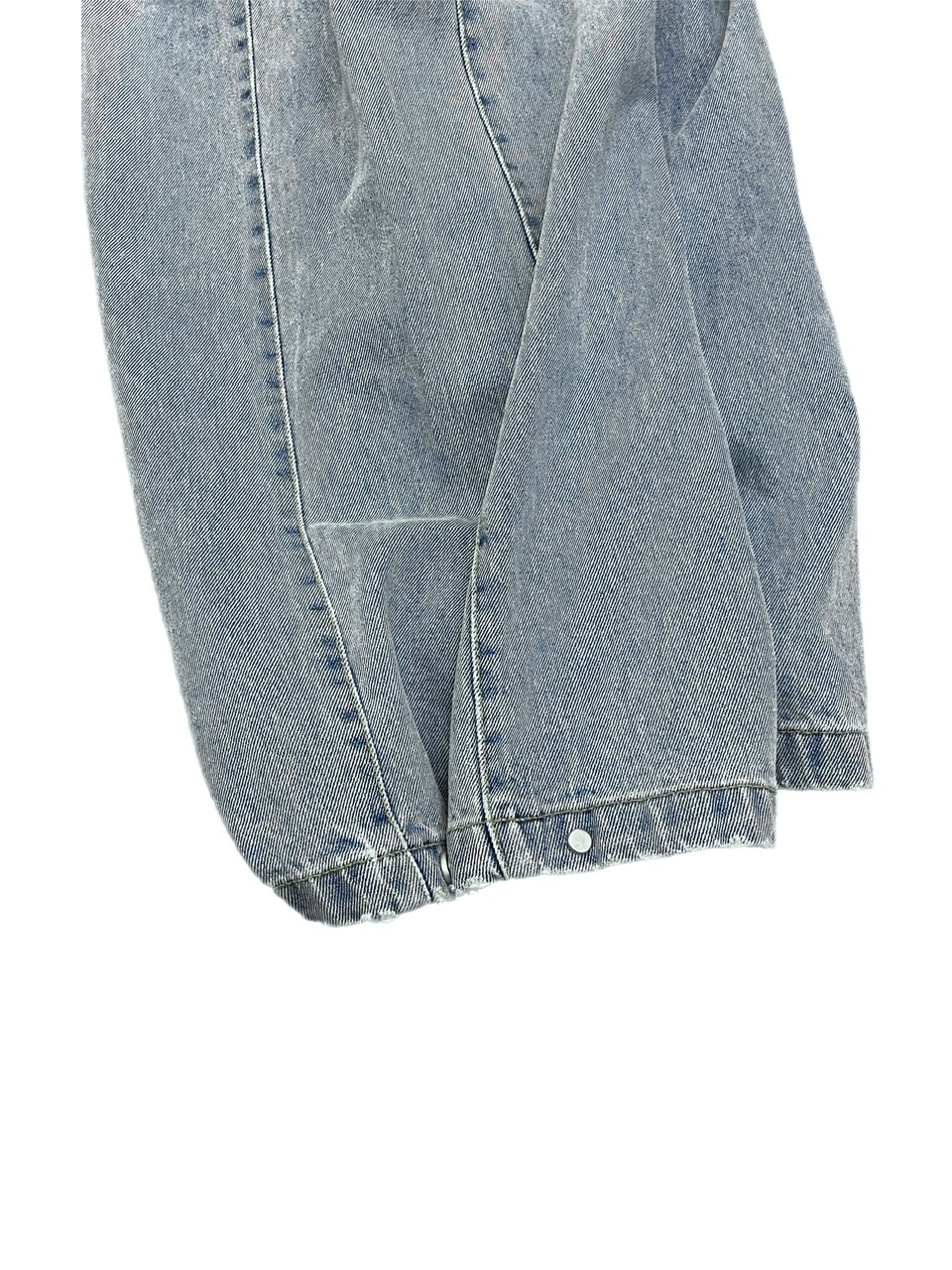 受注制【Chikashitsu +】snap button denim pants (2color