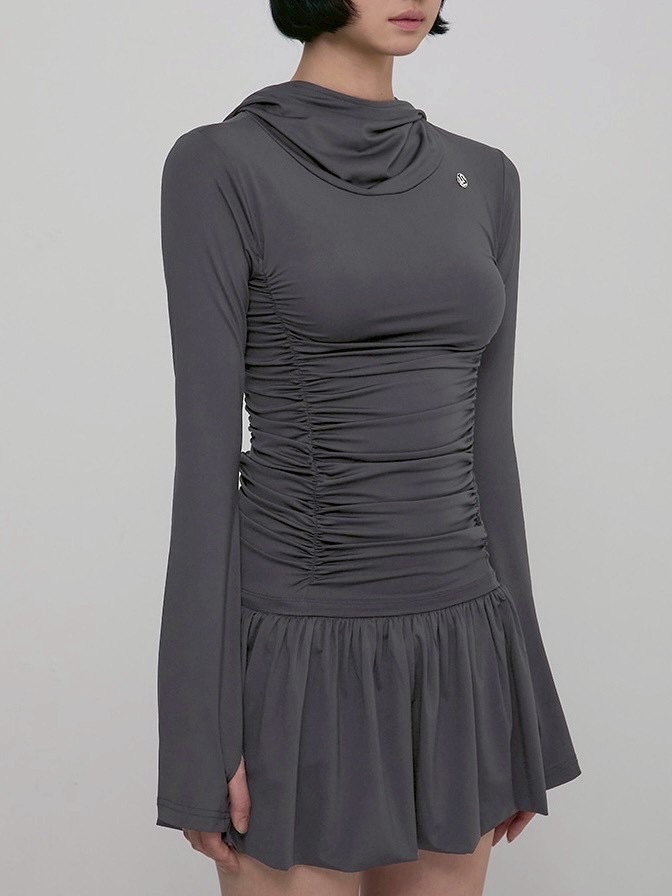 トップス FLAREUP FLAREUP】Hooded High Neck Long Dress / 【フレアアップ】フード