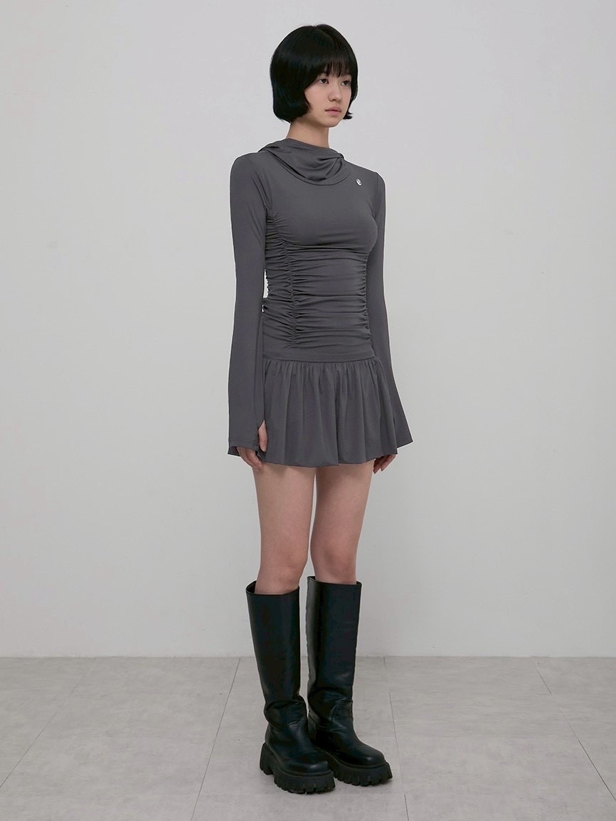 FLAREUP】Hooded High Neck Long Dress / 【フレアアップ】フード