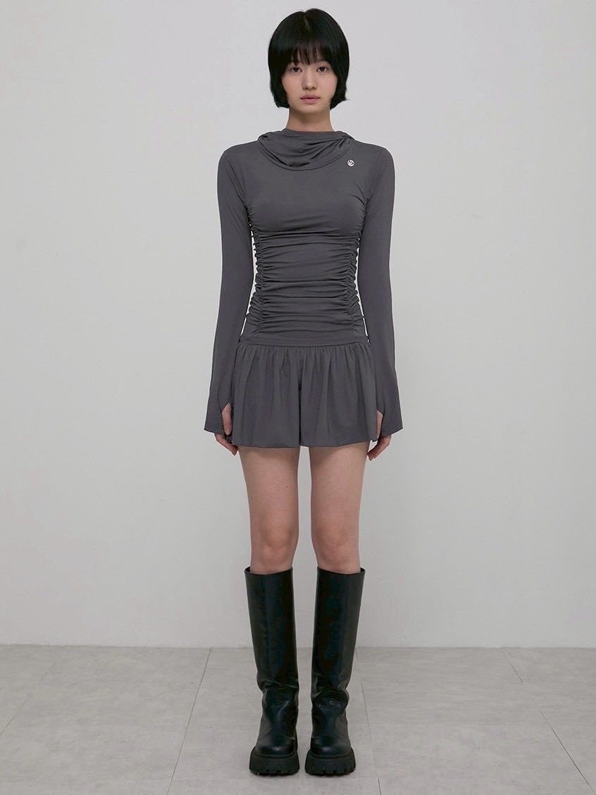 FLAREUP】Hooded High Neck Long Dress / 【フレアアップ】フード