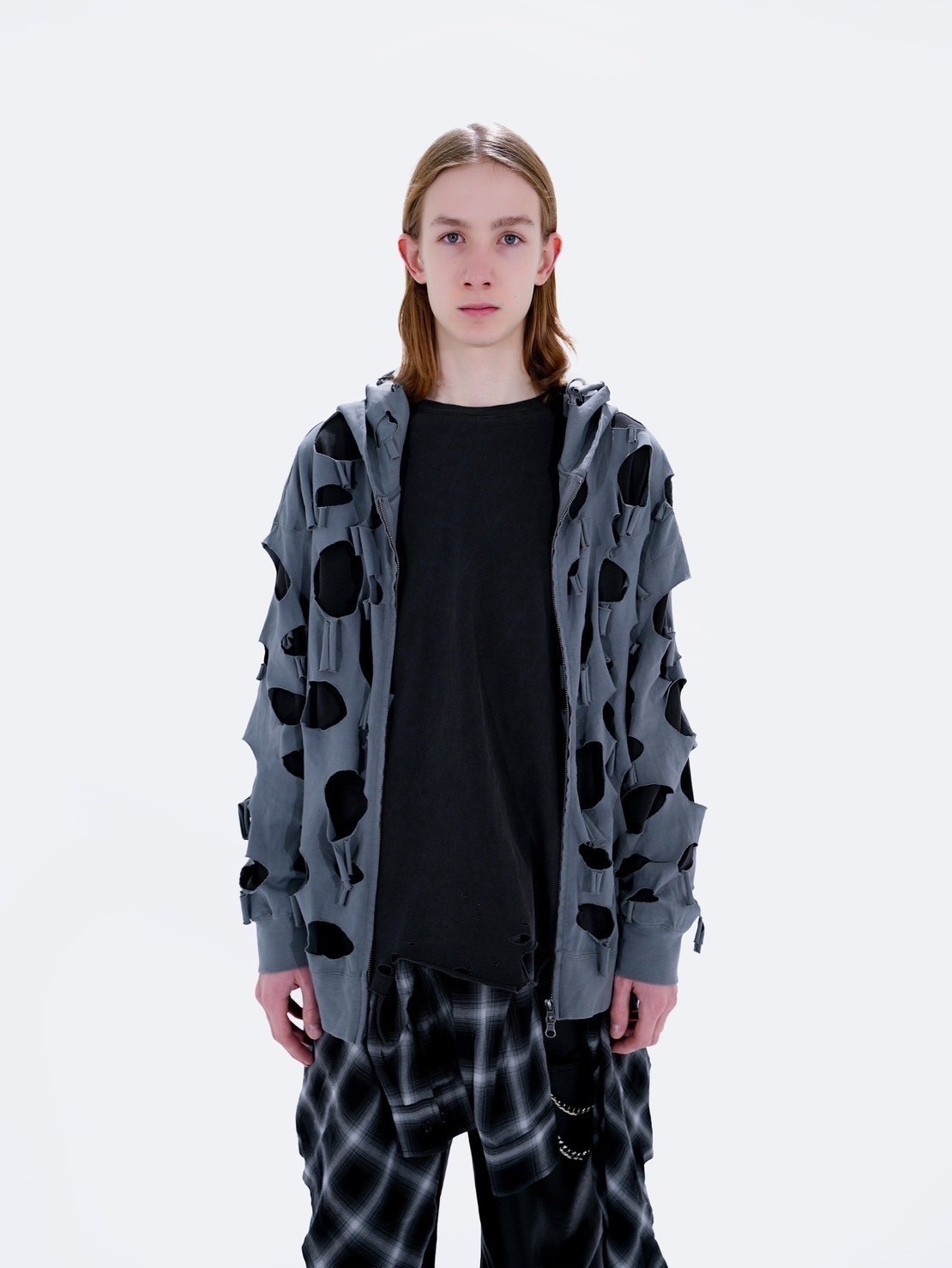 Bizarre Maiden】damage full zip hoodie | OUR BRAND,Bizarre